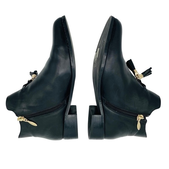 NWOT Gianni Fermani Black Leather Ankle Booties Boots, Sz 6.5 - Picture 5 of 14